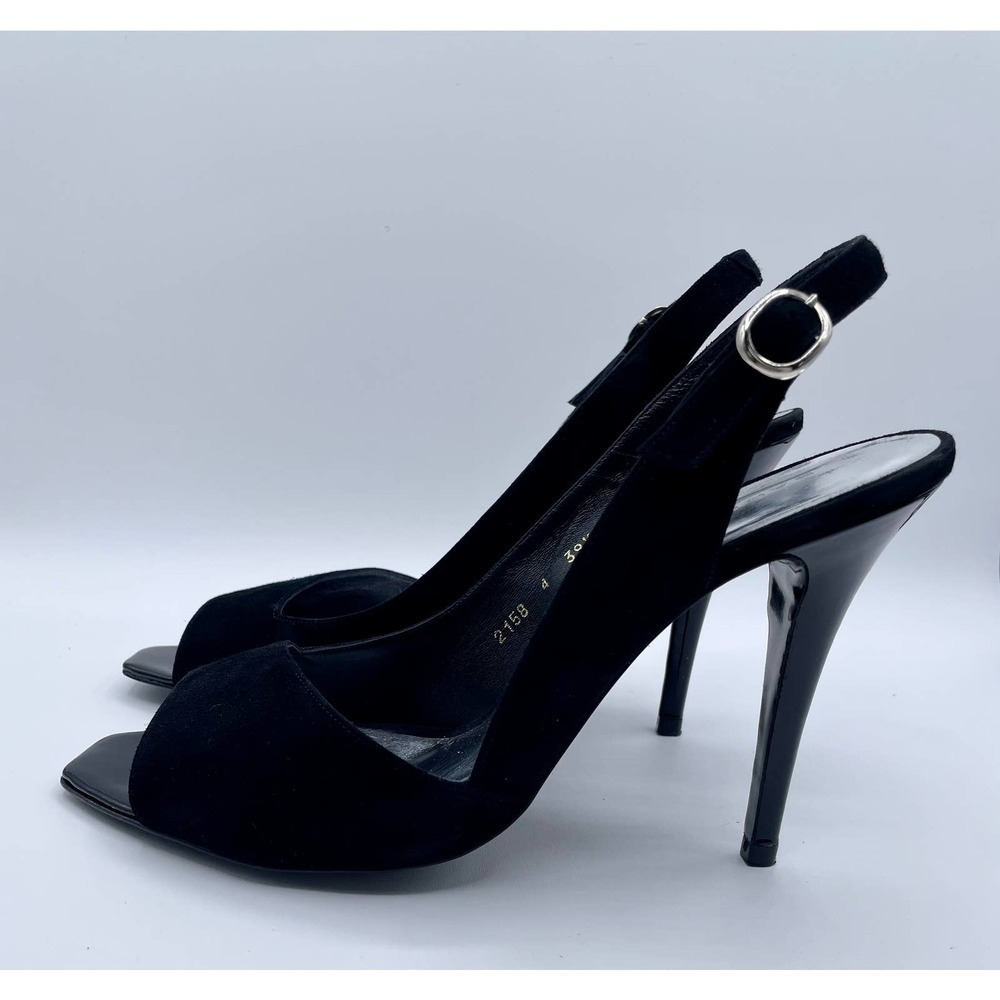 Barbara Bui Square Toe Asymmetrical Slingback Bla… - image 2